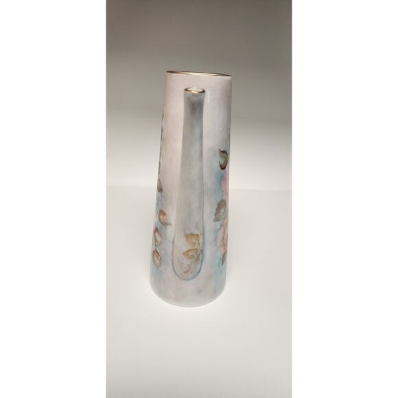 VINTAGE 1970s  HAND PAINTED COFFEE TEA POT, ROSES & GOLD - Picture 7 of 14